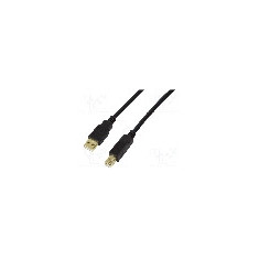 Cablu USB A mufa, USB B mufa, USB 1.1, USB 2.0, lungime {{Lungime cablu}}, negru, LOGILINK - UA0266