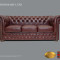 Canapea din piele naturala Chesterfield Basic Lux-Cloudy Red-3 locuri