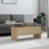 Măsuță cafea vidaXL stejar sonoma 102x50.5x46.5 cm, lemn prelucrat, compartimente depozitare, maro