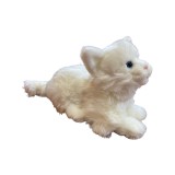 Jucarie pisica de plus pe burtica nat geo alba 22cm