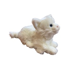 Jucarie pisica de plus pe burtica nat geo alba 22cm