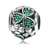 Charm Argint Talisman -Trifoi Verde Safir -CHA1040C