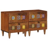 vidaXL Dulap de noapte cu sertar 2 pcs Maro 40 x 33,5 x 46 cm 4018223