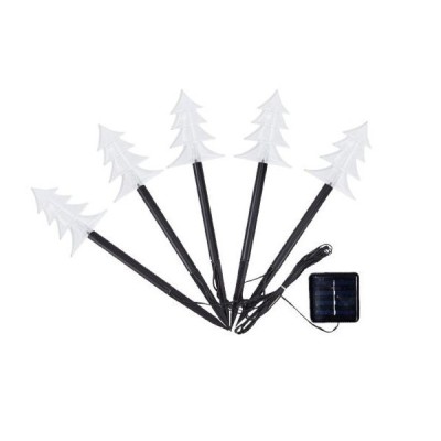 Set 5 Lampi solare LED de exterior Model Brad, pentru gradina, Flippy, 35.5 cm, Alb Cald foto