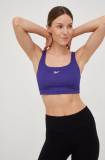 Reebok sutien sport Workout Ready culoarea violet, neted