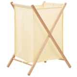 Cumpara ieftin Cos de rufe, bej, lemn cedru si material textil, 42x41x64 cm