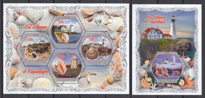 Coasta de Fildes 2018 - COCHILII si FARURI - BL + KB - MNH