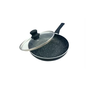 Tigaie din aluminiu, cu capac, marmorata, neagra, 5 x 28cm, Kinghoff foto