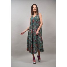 ROCHIE LUNGA CU BRETELE COLORATA MANDALE ALESSIA Verde S-M