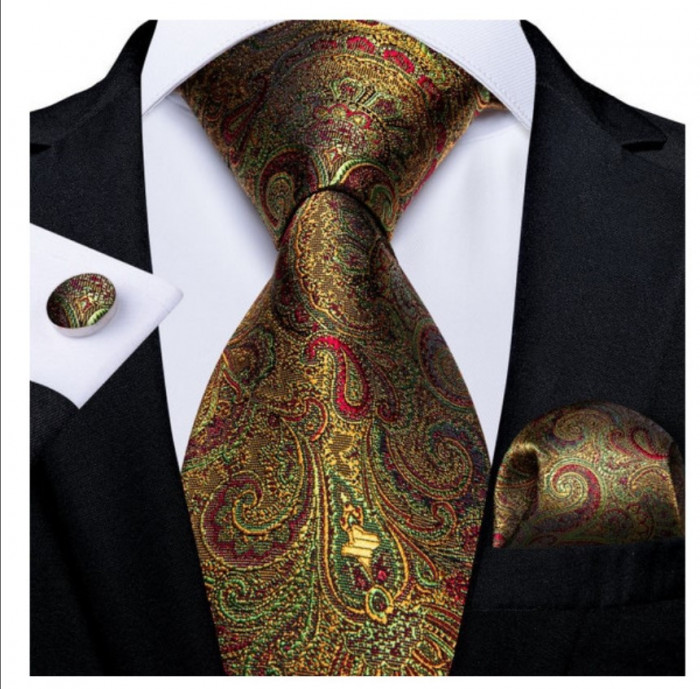 Set cravata + batista + butoni - matase - model 129