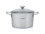 Oala cu capac din sticla Santino Metalac, inox, 24cm, 6l