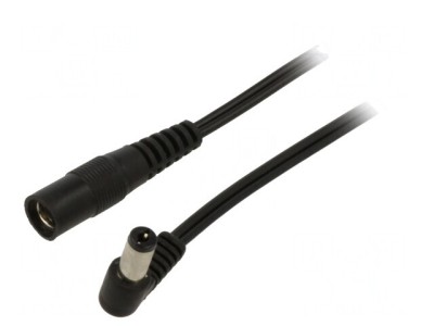 Cablu DC 5,5/2,5 mm Mufă-Soclu &amp;icirc;n Unghi 2x0,5mm&amp;sup2; foto
