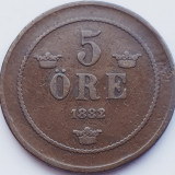 2856 Suedia 5 ore 1882 Oscar II (small letters) km 736, Europa