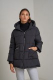 Cumpara ieftin Geaca dama neagra oversized cu gluga, Liva