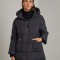 Geaca dama neagra oversized cu gluga, Liva