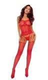 Bodystocking Seducator Model Portjartier, Rosu, S-L
