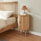 Noptiera Nordkapp 65x40 cm din bambus, cu 2 usi glisante