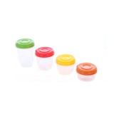 Set Cutii pentru depozitare alimente, plastic, rotund, multicolor, 4 bucati
