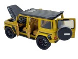 Macheta replica metal Mercedes Benz G class auriu cu sunet, lumini, deschide usi, portbagaj, capota scara 1:24