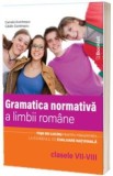 Gramatica normativa a limbii romane, clasele VII-VIII