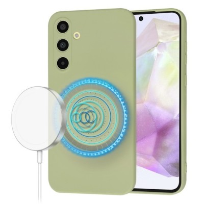 Husa pentru Samsung Galaxy A35 5G - Techsuit SoftFlex MagSafe - Matcha foto