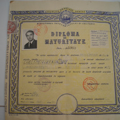 Diploma de maturitate RPR, 1960, stare buna