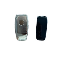 Husa Cheie Smartkey Compatibila cu, Mercedes Benz 3 Butoane, Silver, TPU+PC, Model Nou