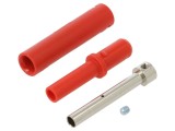 Conector banană 4mm roșie 32A 1kV ST&Auml;UBLI &icirc;nșurubare 65mm