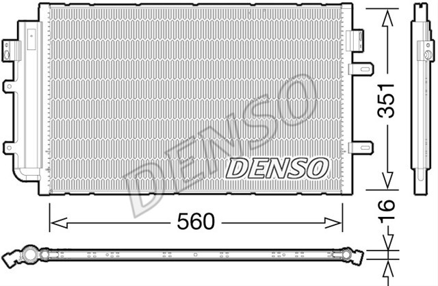 Condensator climatizare AC Denso, IVECO DAILY, 09.2011-2016; DAILY, 04.2016- motor 2,3 TD; 3,0 TD; 3,0 benzina, aluminiu/ aluminiu brazat, 606(570)x3