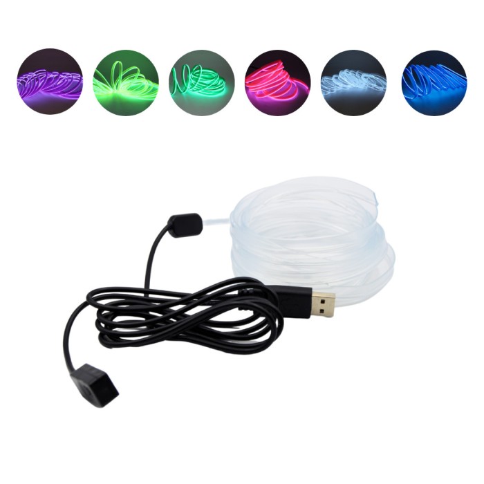 Banda neon auto 3 metri, LED, RGB, 5V, USB