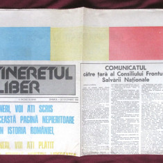 Ziar TINERETUL LIBER din 23 decembrie 1989, Anul I Nr. 2 - Revolutia Romana