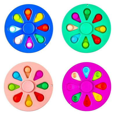 Spinner POP IT multicolor, jucarie cu bule antistres, diametru 9 cm foto