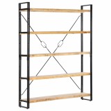 Cumpara ieftin Biblioteca cu 5 rafturi, 140 x 30 x 180 cm, lemn masiv de mango