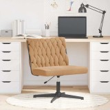 Scaun birou pivotant vidaXL, bej, tesatura tip lana, reglabil, 66x65x(77-90)cm