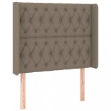 Cumpara ieftin Tablie de pat cu aripioare gri taupe 93x16x118/128 cm textil