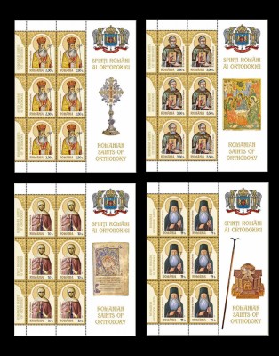 ✅RO 2023 LP 2432 &amp;quot; Sfinți rom&amp;acirc;ni ai Ortodoxiei &amp;quot;, minicoli de 6 serii + manseta + tabs ,MNH foto