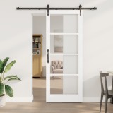 Ușă glisantă vidaXL cu set de accesorii alb 83x211 cm din lemn masiv de pin