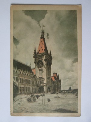 Iasi:Palatul Culturii,c.pos.tipografiata cu timbru rar de 10 Bani circulata 1959 foto
