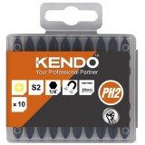Kendo 25500132 - Set capete de insurubare profil PH2 10 bucati rezistenta impact