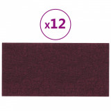 Panouri de perete 12 buc. violet 60x30 cm textil 2,16 m&sup2;