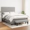 vidaXL Pat box spring cu saltea, gri deschis, 140x190 cm, textil 3136829