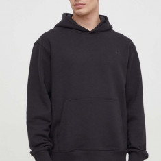 adidas Originals hanorac de bumbac Contempo French Terry Hoodie bărbați, culoarea negru, cu glugă, uni, HK2937