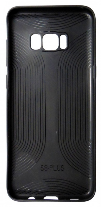 Husa silicon + piele ecologica neagra pentru Samsung Galaxy S8 Plus (G955)