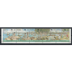 Australia 1988 Mi 1074/78 strip MNH - 200 de ani de la colonizarea Australiei X