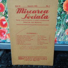 Mișcarea Socială anul IV no. 1, ian. 1933, Ilie Moscovici, București, 180