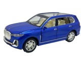 Macheta metal BMW X7 albastru cu fum, sunet, lumini, deschide usi