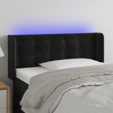 VidaXL Tăblie de pat cu LED, negru, 103x16x78/88 cm, catifea