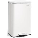 SONGMICS Cos de gunoi din otel, cu pedala si soft-close, saci gunoi inclusi, 40 litri, alb Household NewTrend