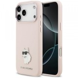 Husa pentru Apple iPhone 18 Pro Max / 17 Pro Max, Karl Lagerfeld, Choupette Metal Pin, Roz