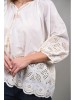 Bluza Dama Tunica Scurta Broderie Raggio Y TWO WOMEN Bumbac Alb S/M Bust 120cm